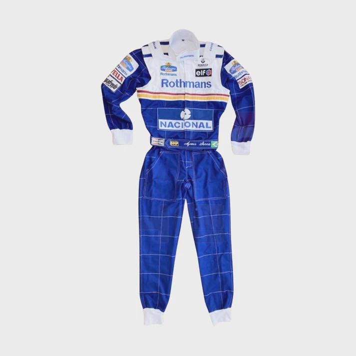 Ayrton Senna Inspired Racing Suit: Williams Rothmans F1 Style