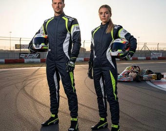 Pro Racing Go Kart Suit Set | Level 2 Karting Gear Kit with Suit, Gloves & Shoes | Adult and Youth Kart Race Outfit | Sublimation Design