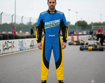 Traje de carreras RaceCore F1 Go kart totalmente personalizado, homologado por CIK/FIA Nivel 2, con pasamontañas y camiseta de regalo.