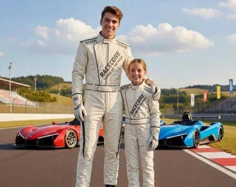 Fully Customized Racing Suit Set - Personalized Karting Suit With Matching Gloves and Shoes, Custom Name Number Flag Race Outfit