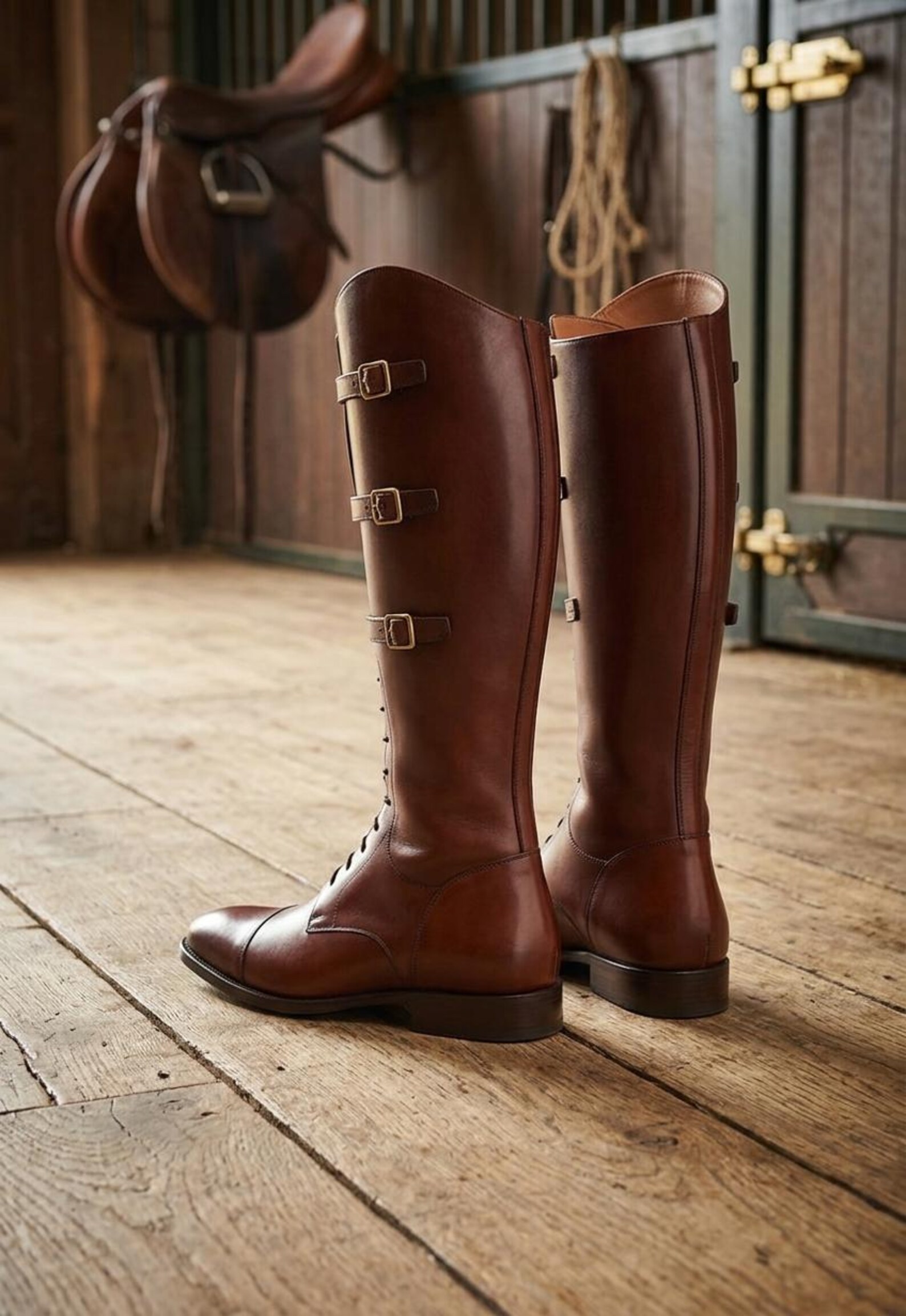 Handmade Brown Leather Riding Boots for Men –vintage Tall Equestrian ...