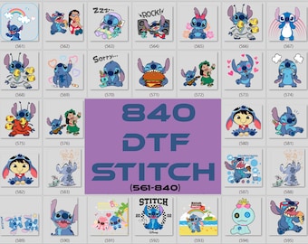 Stitch DTF Transfer • Lilo & Stitch PNG Design • Cartoon Alien Heat Sheet.