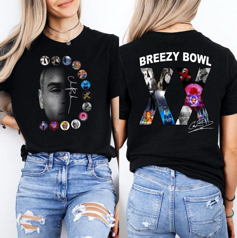Chris Brown Breezy Bowl XX Tour Shirt - Concert Tee image 1