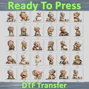 Vintage Grandma DTF Transfer Ready To Press, Cute Old Lady Graphic for T Shirt, Cozy Granny Design Print, USA Heat Press Boutique Apparel