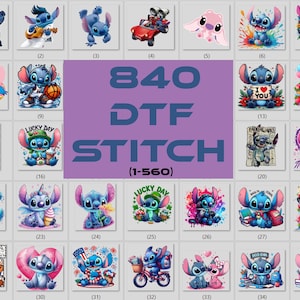 Stitch DTF Transfer • Cute Stitch Birthday Print • Lilo & Stitch PNG Design • Cartoon Alien DTF Sheet • Ready to Press Heat Transfer