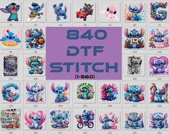 Stitch DTF Transfer • Cute Stitch Birthday Print • Lilo & Stitch PNG Design • Cartoon Alien DTF Sheet • Ready to Press Heat Transfer
