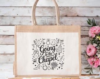 Bride Jute Tote Bag: Wedding Bridal Party Gift