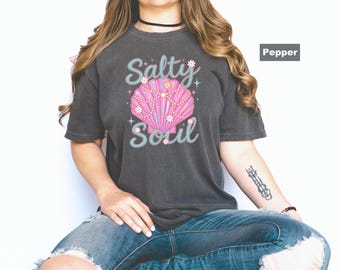 Comfort Colors Salty Soul T-Shirt: Summer Beach Day Tee