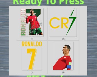 Cristiano Ronaldo CR7 DTF Heat Transfer Ready to Press, Soccer Legend Design for T Shirts Hoodies Sweatshirts, Football Fan Print