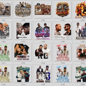 Chris Brown R&B DTF Heat Transfer Bundle, Music Shirt Designs (Ready to Press) image 9