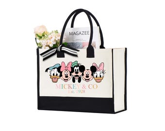 Mickey and Friends Tote Bag, Disney Vacation Travel Bag.