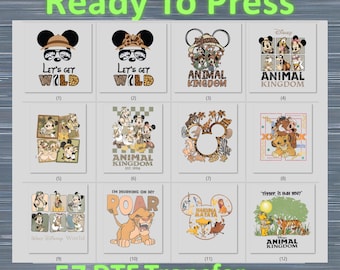 Disney Animal Kingdom DTF Transfer, Let's Get Wild Ready to Press, Leopard Safari Iron On, Vacay Safari Trip Shirt Design