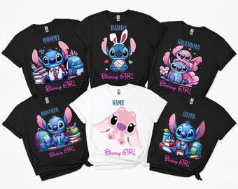 Custom Stitch Birthday Shirt, Personalized Name Age Party Tee (Boys Girls).
