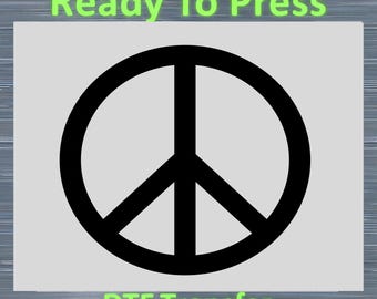 Peace Sign DTF Transfer, Boho Retro Hippie Graphic Print.