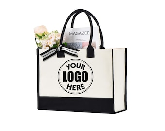 Custom Logo Tote Bag, Personalized Photo or Text Gift.