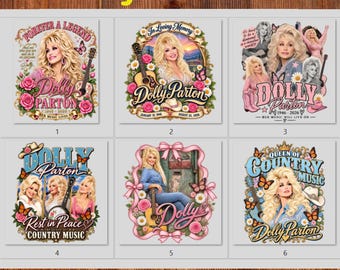 Dolly Parton DTF Transfer, Country Music Shirt Design, Retro Cowgirl Graphic, Sublimation Print, Western Fan Gift