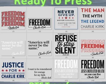 Custom DTF Transfer Gang Sheet Ready to Press, Patriotic Freedom Justice USA Designs, America Independence Heat Transfer, Color Choice