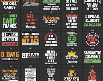 Funny Sarcasm Quote DTF Transfers for T-Shirts ,Trendy Humorous Sayings ,Irony Graphic Print Designs for Adults ,Ready to Press DTF Bundle