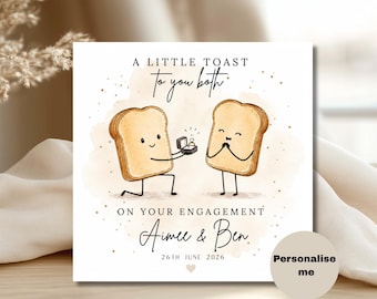 Personalisierte Verlobungskarte, lustige Toast-Verlobungskarte, benutzerdefinierte Verlobungskarte, süße Verlobungskarte, Toast-Vorschlagskarte