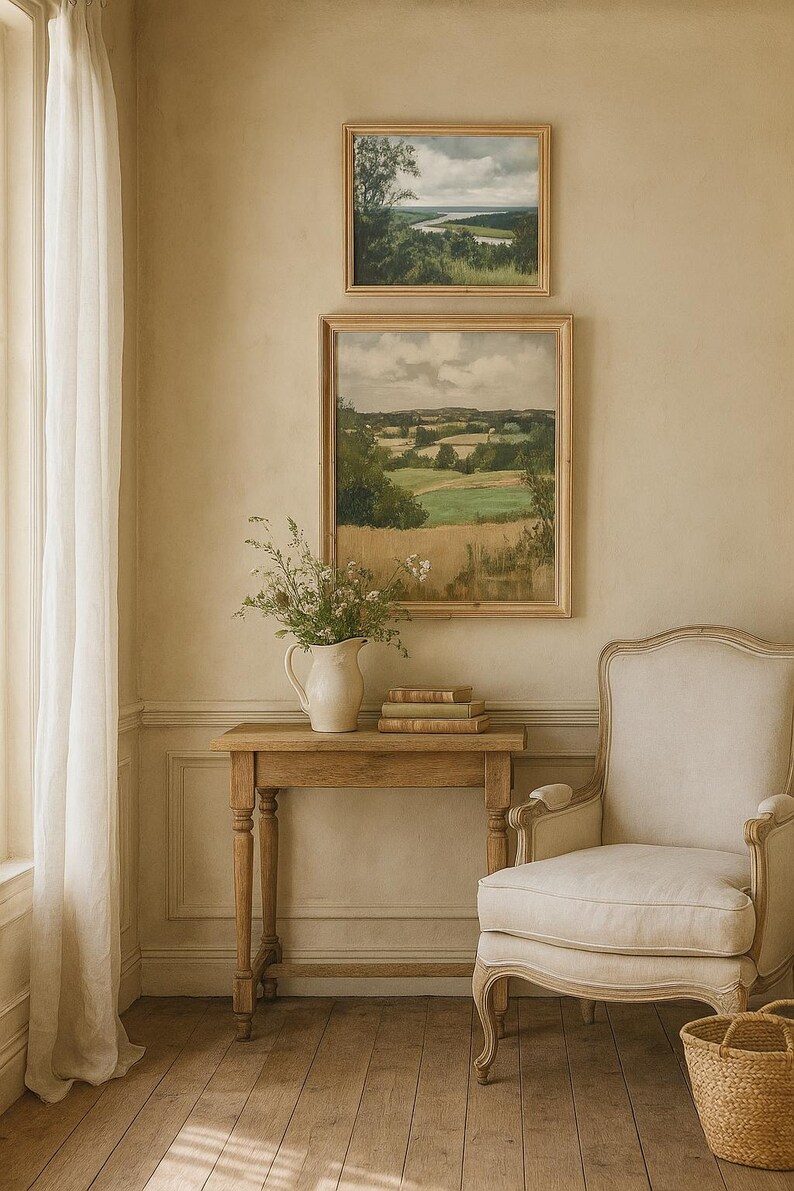 Vintage French Country Landscape Art Prints, Set of 2 (digital Download ...