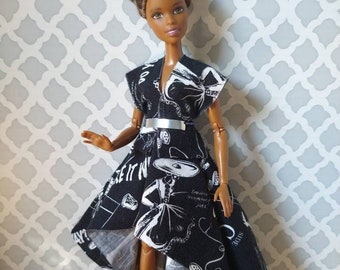 OOAK "Make It Work" gown for 12" fashion dolls