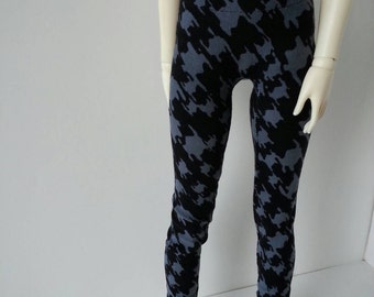Black and grey print cotton BJD leggings for SD 13 ball-jointed dolls