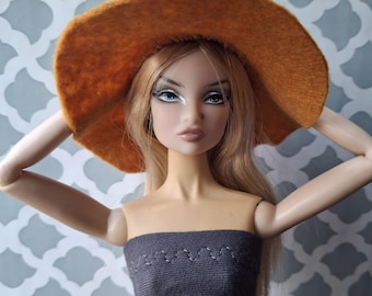 Nowe kolory na wiosnę 2025! Filcowy kapelusz z szerokim rondem dla 12-calowych lalek modowych