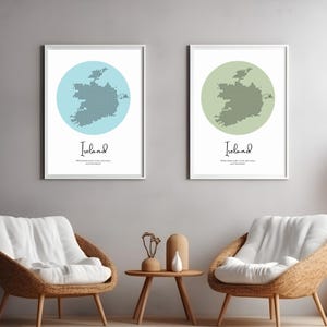 Custom Ireland Map Printable, Ireland Map Wall Art, Personalized Travel Gift (Text Color Location), Country Map Printable, Ireland Map Post