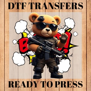 DTF transfers,Ready to Press DTF,DTF Print,Teddy bear dtf,Colorful urban design,Streetwear dtf sublimation,Graffiti dtf for t-shirt,Hip-Hop