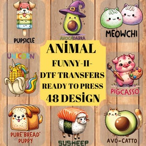 Funny Animal DTF Transfers: Sarcastic Animal Prints, Ready to Press