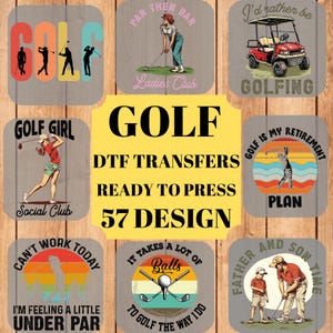 Golf DTF Transfers: Ready to Press Iron-On Decals