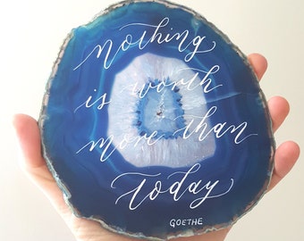Custom Calligraphy on Agate, Custom Calligraphy Poem, Love Letter, Calligraphy Quote
