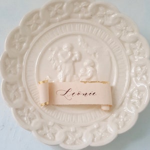 Custom Calligraphy, Wedding Scroll Placecards With Gold Leafing, Escort Cards, Wedding Placecards, Scr