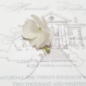 Custom Venue Illustration Vellum Overlay, Wedding, Modern Wedding, Vellum, Illustration, Drawing, Venue, Destination Wedding