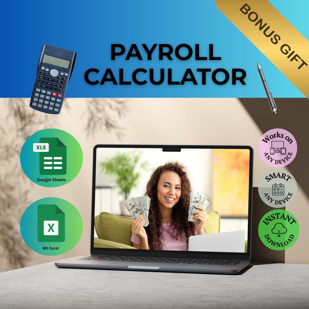 Mastercard Payroll Payroll Calculator Spreadsheet | Excel & Google Sheets (digital ...