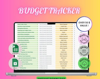 Plantilla de finanzas personales / Hoja de cálculo de presupuesto anual / Planificador de presupuesto mensual / Seguimiento de gastos de Google Sheets