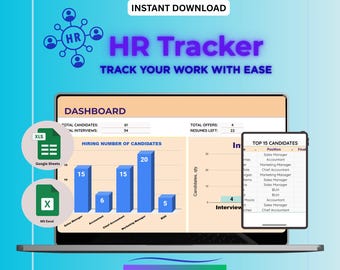 Modelos de recrutamento e integração de RH: rastreador de funcionários, formulários, painel (modelo do Planilhas Google)