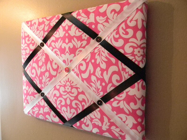 11 x 14 Pink Damask Memory Board Etsy