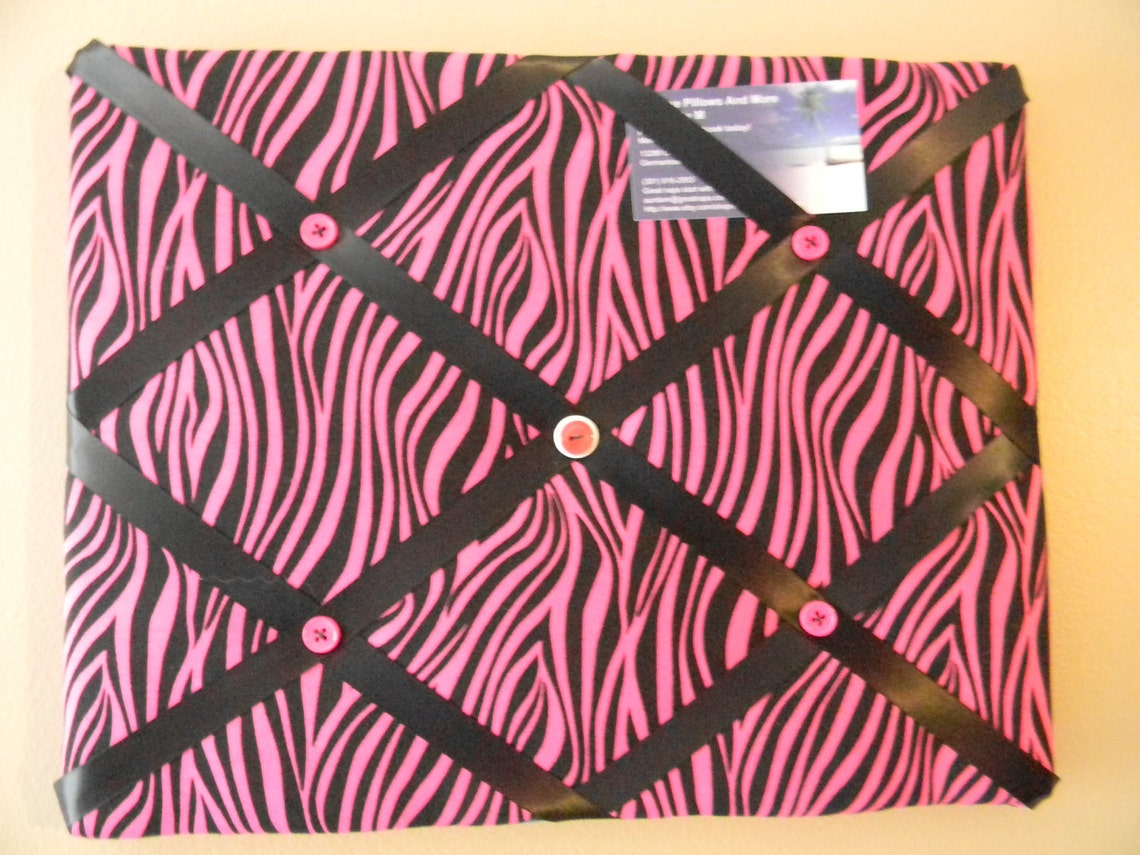 11 x 14 Pink/Black Zebra Memory Board Etsy