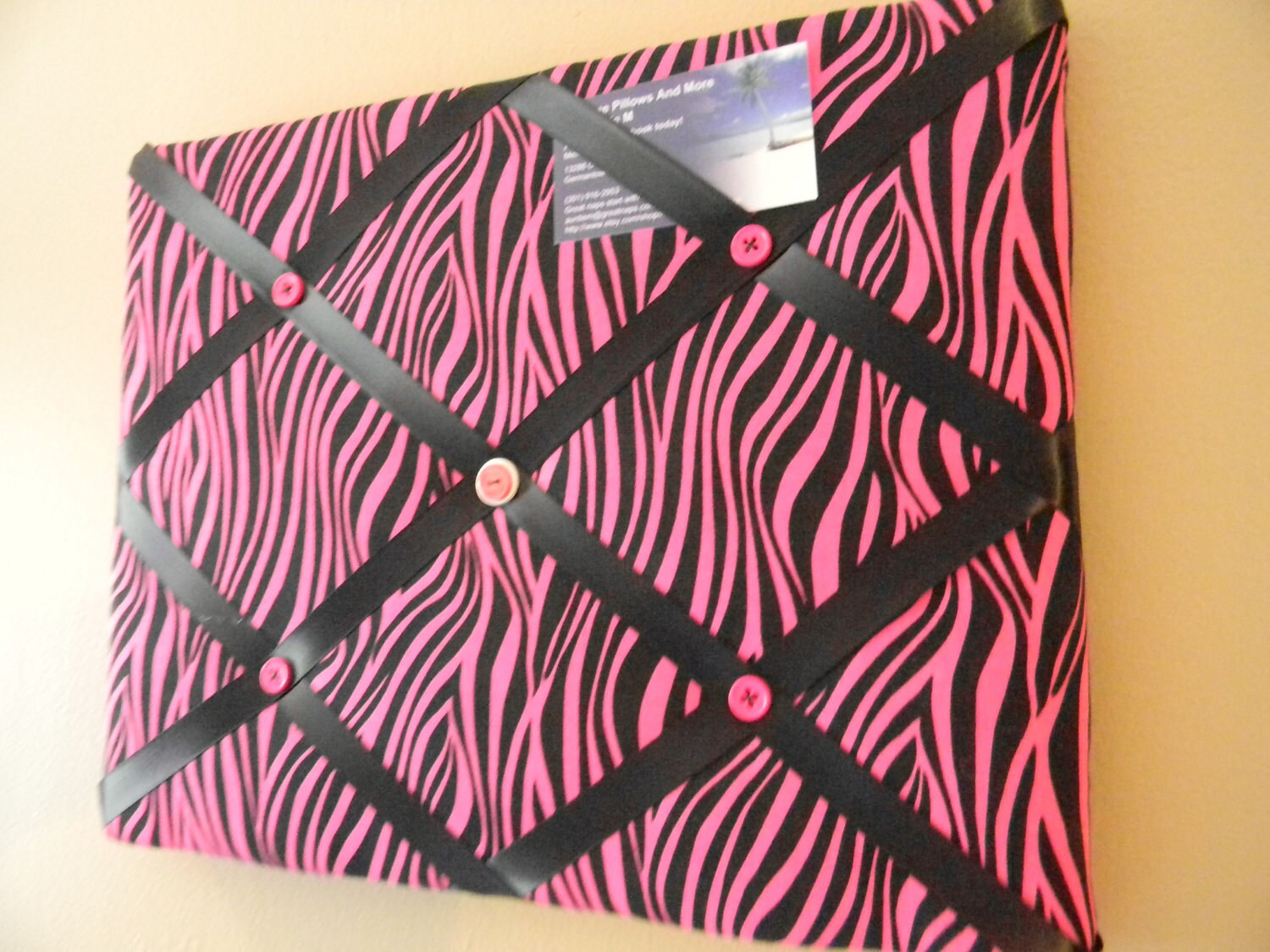 11 x 14 Pink/Black Zebra Memory Board Etsy