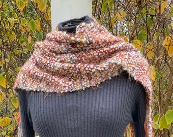 Rust and gold handwoven scarf earth tones fall colors