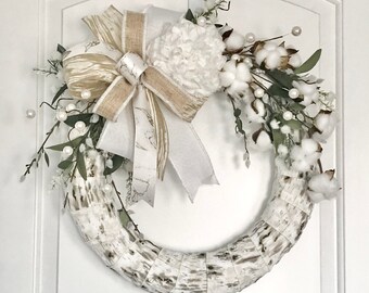 Birch Door Wreath, Wood Wall Décor, Front Door Wreath, Neutral Everyday Wreath