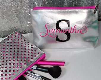 Personalized Cosmetic Bag, Custom Makeup Bag, Girls Pencil Case, Bridesmaids Travel Bag, Girls Trip Gift