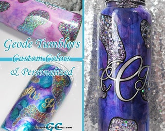 Custom Geode Stainless Steel Tumbler Insulated Travel Cup Bottle Can Cooler