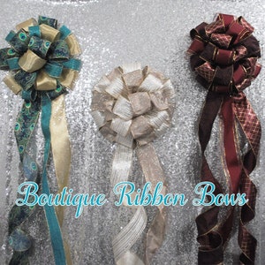Large Boutique Bows with Tails Christmas Tree Topper Wreath Bow Decoration Burlap Bow Snowflake Bow