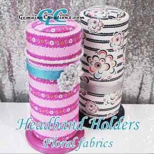 Floral Headband Holder, Woman&#39;s Fabric Hairband Display, Ladies Hair Accessory Organizer, Standing Hairband Holder, Hanging Storage