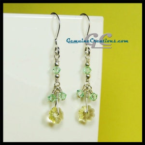 Summer Crystal Flower Earrings - 17 Swarovski Crystal Color Choices - .925 Sterling Silver Earwires, Studs, or Leverbacks