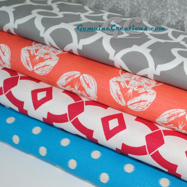 Premier Prints Fabrics Yard or Fat Quarter Grey Lyon Dark Pink Chevelle Coral Salmon Lobster Grasshopper Blue Ikat Dot