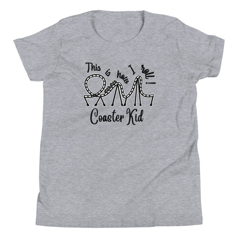 Roller Coaster T-shirt, Youth Short Sleeve T-Shirt, Kids Amusement Park Shirt, Roller Coaster Tee image 7