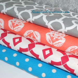 Tissu Premier Prints : Ikat Dot, Lobster, Chevelle - Sergé de coton pour la décoration intérieure